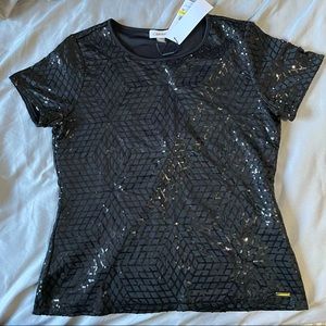 Calvin Klein Sequin Black Top